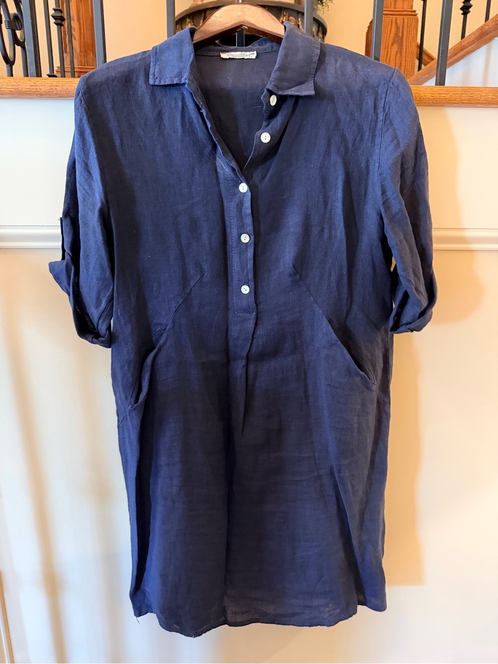 Women’s Navy, Linen Dress with pockets
